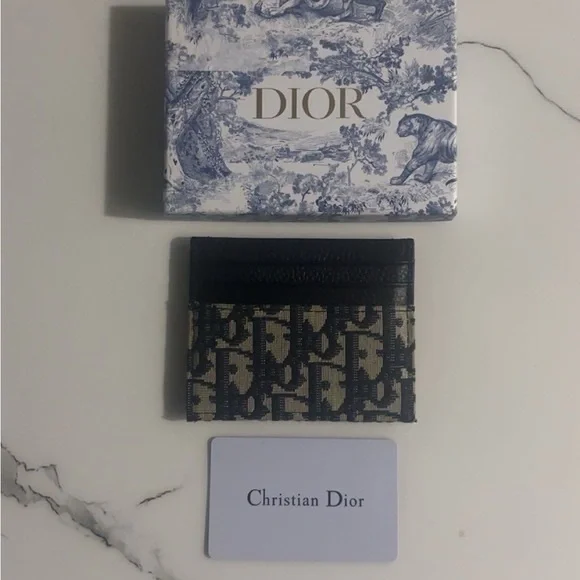 Dior Black and Blue Card Holder